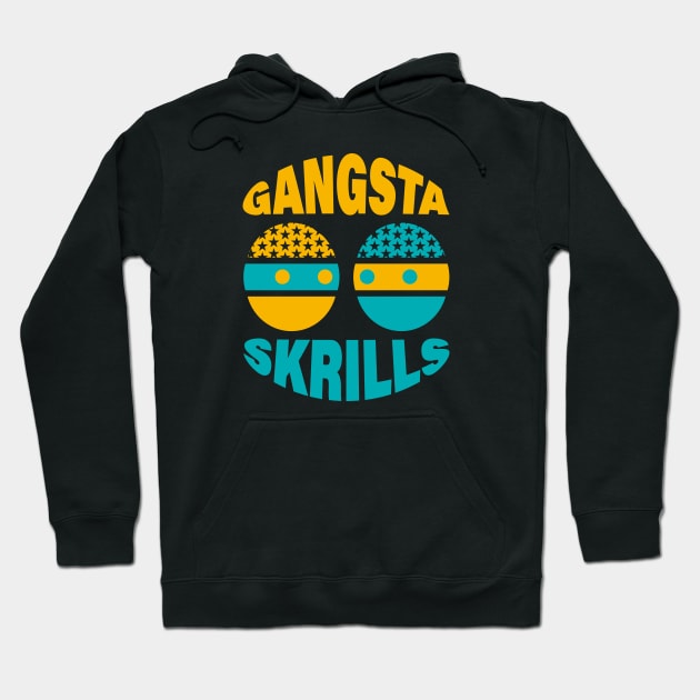 KITE Yellow & Blue Gangsta Skrills Printed Hoodie by kitebrand